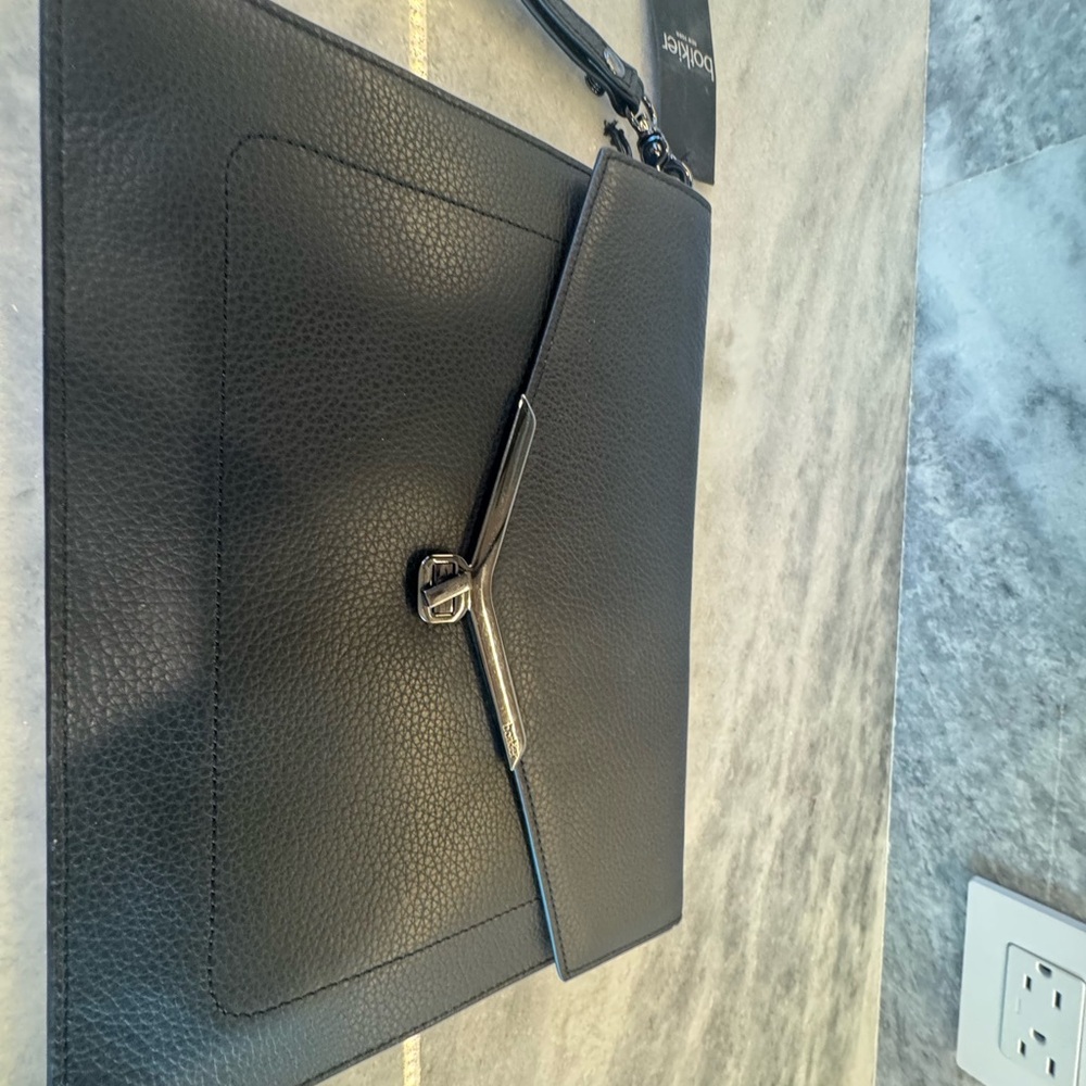 Botkier Black Leather Flap Clutch - Picture 2 of 7